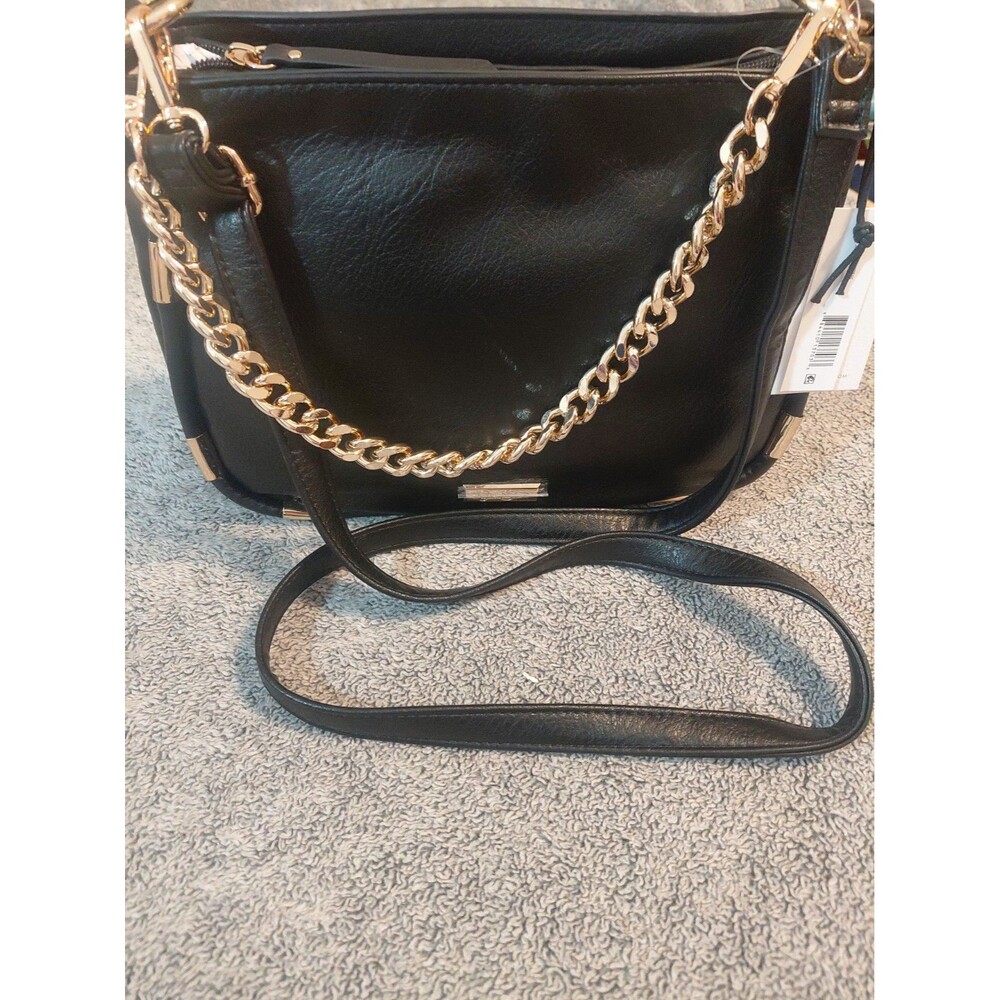 Jessica Simpson handbags NWT Black Leather And Gold Chain Strap And Gold Details